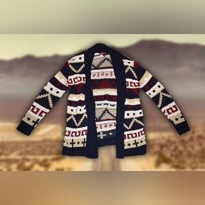 Say What? Geometric Striped Cardigan Sz L